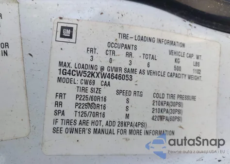 1998 Buick Park Avenue from USA, damaged, VIN 1G4CW52KXW4646053